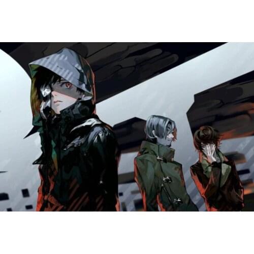 Home Decor 27x40cm Canvas Silks for family decoration Tokyo ghoul Kaneki ken Guys poster mural bathroom mirror decals