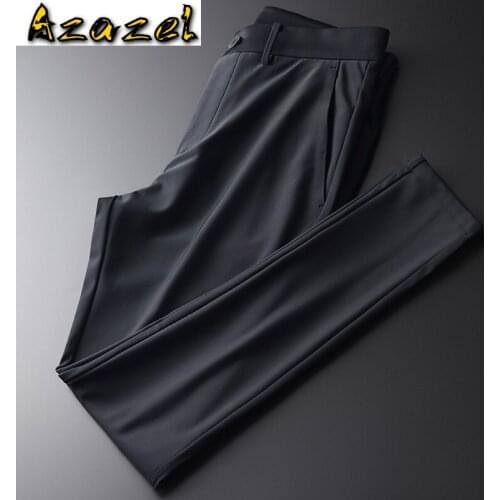 Azazel Double Composite Mens Pants Luxury Warm And Comfortable Man Pants Autumn And Winter Simple Business Male Trousers