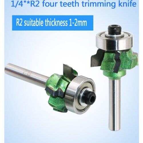 1pc R2 woodworking milling cutter 4 teeth trimming knife edge trimmer wood router bit