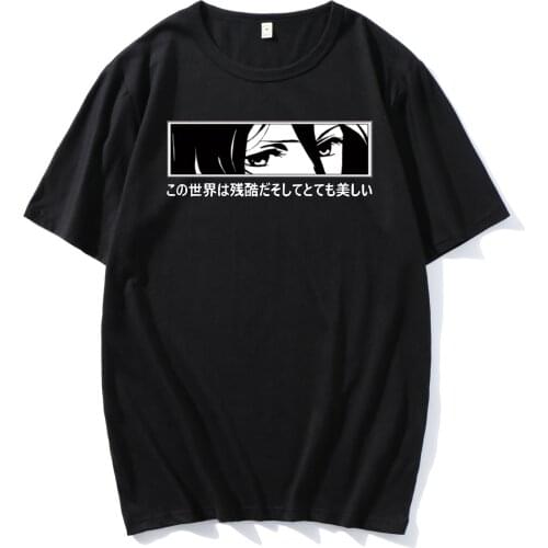 Anime Attack on Titan Shingeki No Kyojin Tshirt Men Unisex Oversized Short Sleeve Hip Hop T-shirt Male Lounge Loose Wear Tops