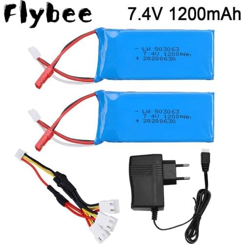 7.4v 1200mAh Lipo Battery For YiZhan X6 MJX X101 X102h X1H16 for WLtoys V353 V333 V323 V666 V262 RC toys Car Battery 803063