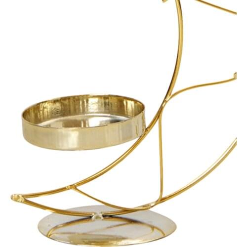 Metal Tealight Holders Home Moon Shaped Candle Holder Wedding Incense Burner