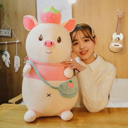 40-70cm Kawaii Strawberry Pig Plush Toy Soft Pillow Cushion Stuffed Cloth Doll Cartoon Room Decor Baby Girls Kids Birhtday Gifts
