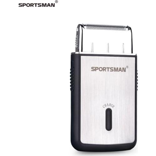 USB Recharge Mini Electric Shaver Reciprocating Single Blade Stainless Steel Head Beard Trimmer Razor Shaving +Spare Knife Net