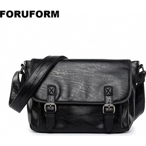 Fashion Mens Handbag Male PU Leather Messenger Bags for Man Casual Business Vintage Crossbody Travel Bag LI-2728