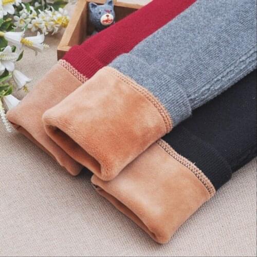 Fashion GIRLS Leggings Thick Warm autumn winter children trousers kids knitting Elastic pants for 2-7 years red gray black blue