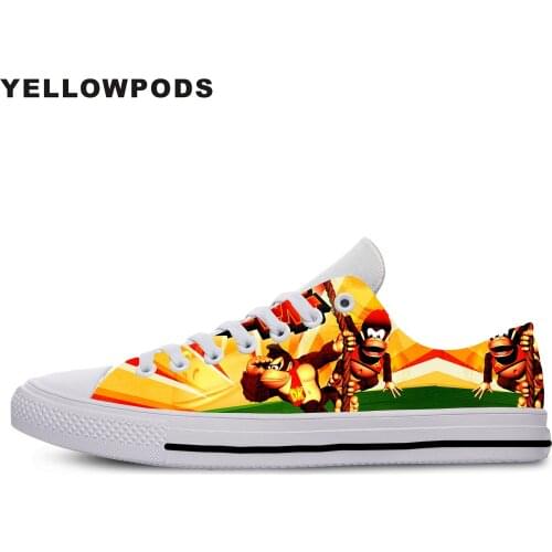 Men Casual Shoes Donkey Kong Hot Fashion For Men/women High Quality Harajuku 3D Printing Donkey Kong Off White Shoes Man