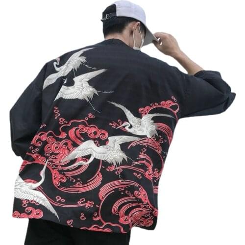 Japanese kimono traditional men yukata male samurai costume kimono clothing Japanese cosplay warrior costume haori G005