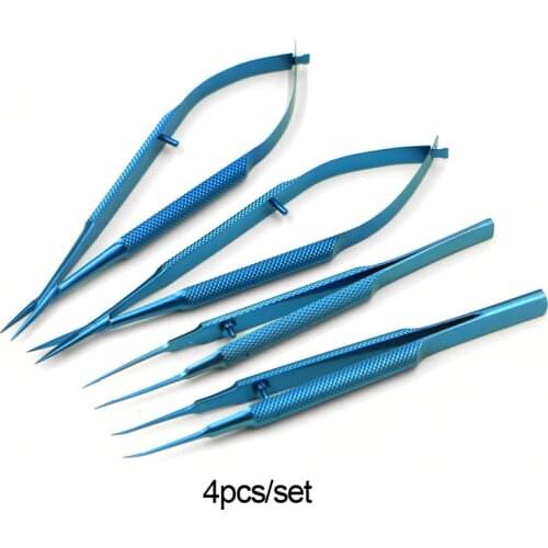 12.5cm Titanium alloy instruments set forcep needle holder scissor Ophthalmic instruments