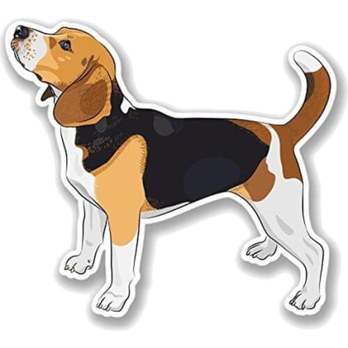 Dawasaru Lovely Beagle Dog Car Sticker Waterproof Cover Scratch Decal Truck Motorcycle Auto Accessories Decoration PVC,13cm*12cm