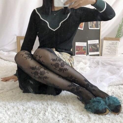 Nylon Women Fishnet Mesh Stockings Print Sexy Lace Lingerie Tight Japanese Style Pantyhose Tight Female Hosiery Seamless Tights