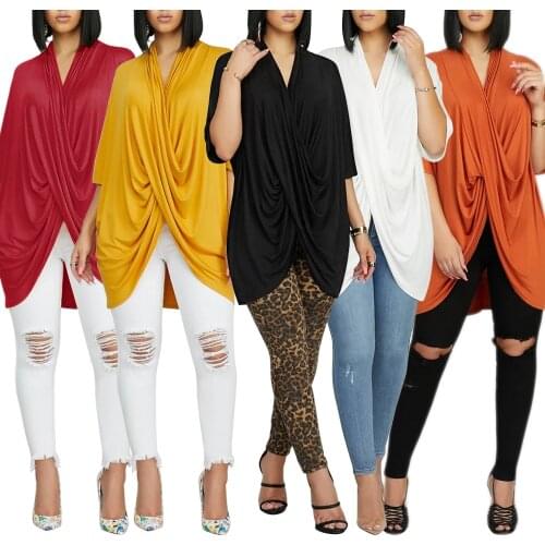 New style African Women clothing Dashiki fashion Irregular loose large bat-sleeve T-shirt top size S-XXL