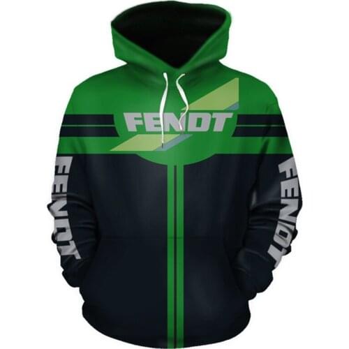 2021 New mens spring and autumn 3D digital printing Fendt car logo hoodie casual fashion Harajuku