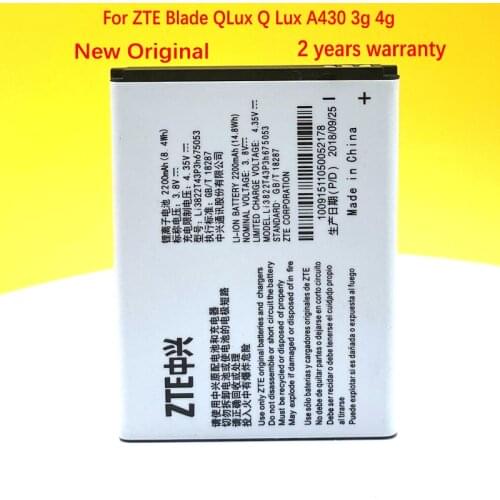 New Original Battery For ZTE Blade QLux Q Lux A430 Q Lux 3g 4g Li3822T43P3h675053 2200mah Mobile Phone High Quality
