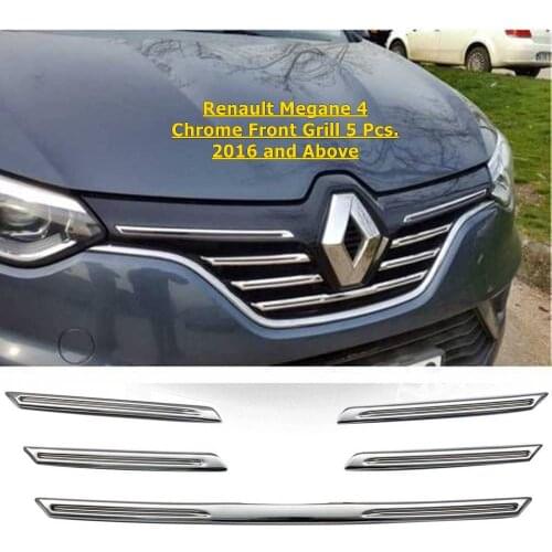 For Renault Megane 4 Chrome Front Grill 5 Pcs. 2016 and Above ISO9001 / 2008 A + Quality Modified Design Accessory