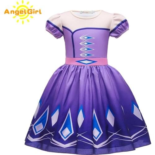 AngelGirl Summer Princess Dress Girls Princess Party Costume Halloween and Christmas Cosplay Princess Xmas Fantasy Kids Dresses