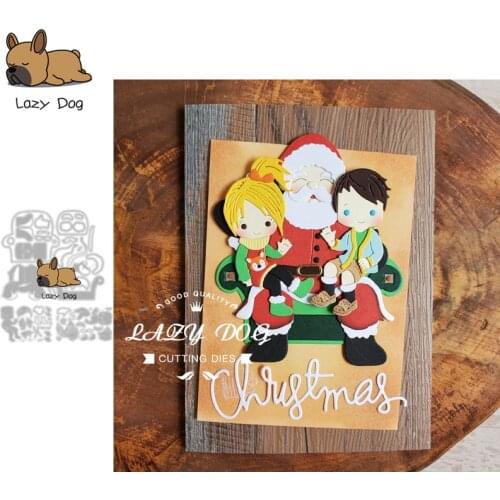 Christmas Santa Claus Boy Girl Metal Cutting Die Scrapbooking Stencil DIY Craft Embossing Die Cuts Card Making New Dies For 2021