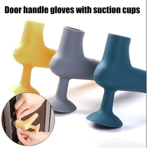 Handles for Doors Silicone Door Knob Cover Suction Cup Mat Thicken Anti-collision For Baby Wall Door Handle Glove For Home