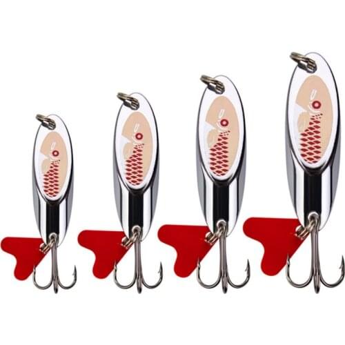 Fishing Baits 7g-21g Oblique Cut Sequin Lure Metal Hard Bait With Red Heart-shaped Artificial Fishing Bait