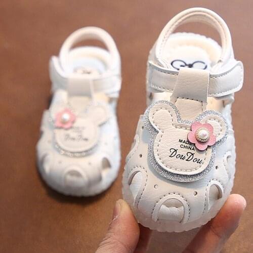 Baby Sandals for Girls Princess Closed Toe Summer Toddler Infant Kids Princess Walkers Baby Little Girls Shoes Sandals