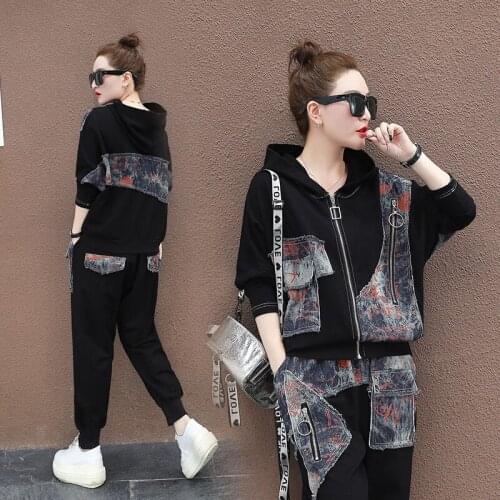 Sports Suit Female Plus Size Women Clothing Woman Sweatshirts Woman Tracksuit Pants Women Outfit 2 Piece Set 2021 Spring XC414