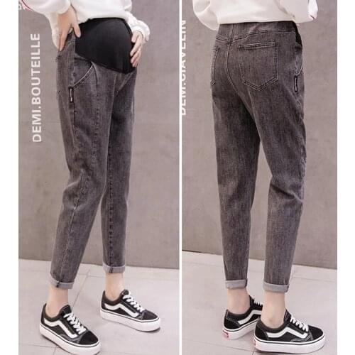 Loose Denim Jeans Maternity Haren Pants Trousers For Pregnant Women Clothes Vintage Boyfriend Pregnancy Jeans Stretch Pants