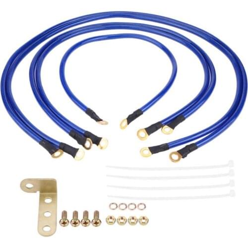 5-Point Auto Car Earth Cable System Ground Grounding Wire Kit Racing Grounding Cable Wire Kit Universal