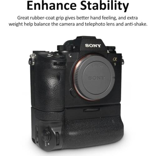 KingMa VG-C3EM Vertical Battery Grip Holder For Sony A9 / A7R III / A7 III Cameras Compatible with 2PCS NP-FZ100 Batteries