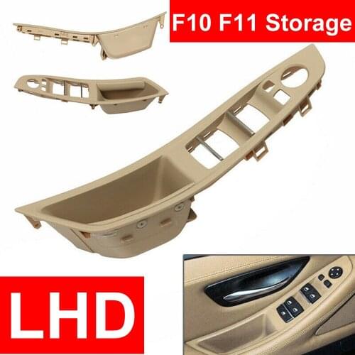 LHD For BMW 5 series F10 F11 F18 inner Handle Left Front Interior Door Armrest Panel Drivers Seat Button Switch Frame Storage