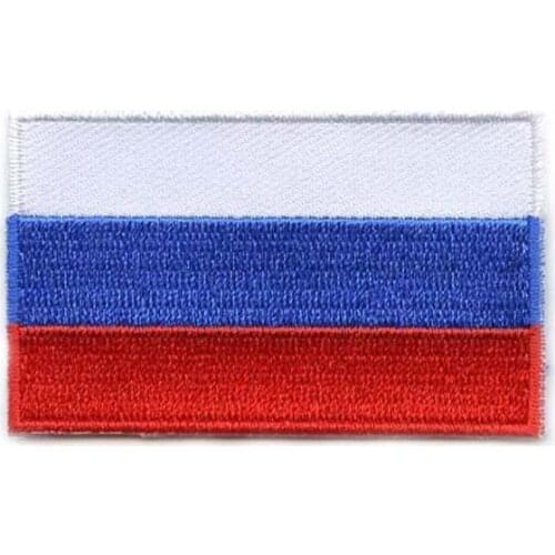 Russia Country Embroidery Patch Made by Twill with Flat Broder and Iron On Backing Accept Custom MOQ50pcs free shipping by Post