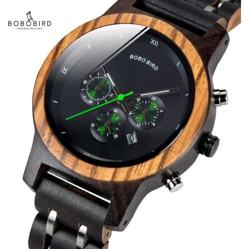 BOBO BIRD New Wooden Watch Ladies Timepieces for Women Functional Stop Watches Female saat with Display relogio feminino