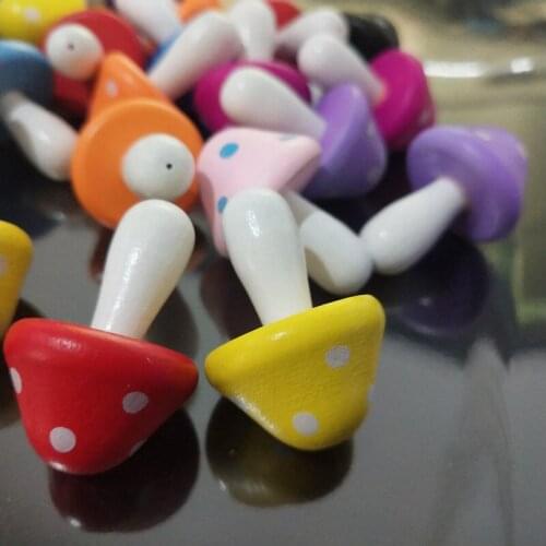 10 PCS creative home decoration craft diy handmade lovely mini mushroom wood crafts