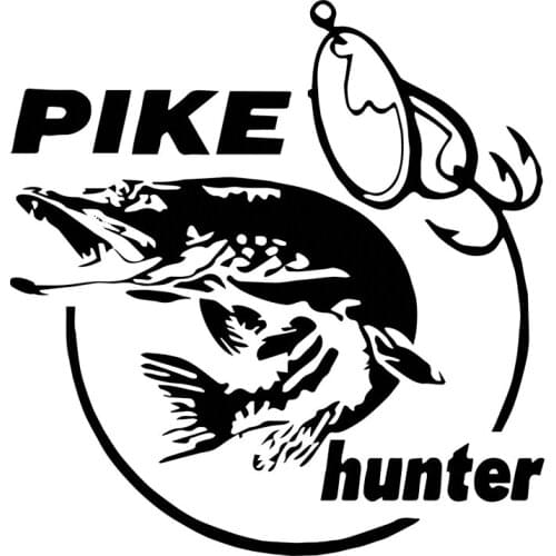 13.3cm*14cm Pike Hunter Fish Animal Car Sticker Vinyl Car Wrap Vinyl Decal Decor