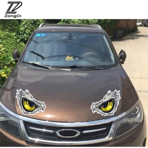 ZD 2Pcs 3D Stereo Reflective Car-Styling Stickers For Toyota c-hr Kia sportage Peugeot 3008 Honda civic Hyundai tucson 2017