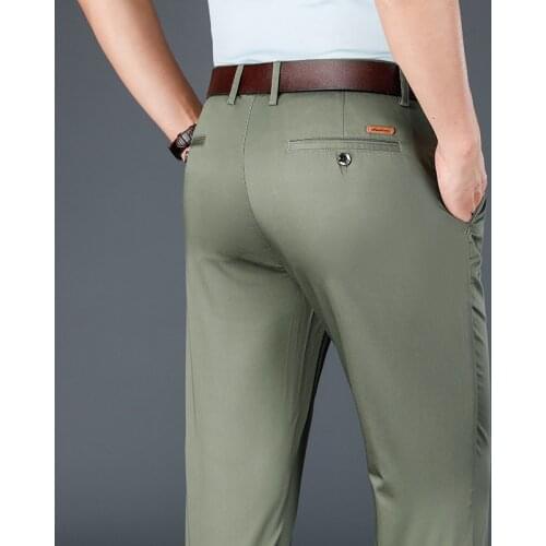 2021 Fashion Mens Casual Pants Mens Joggers Straight Trousers High Quality Cotton Slim Pencil Pants for Male Jean Mens Clothing