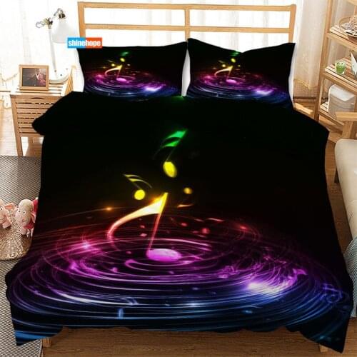 Music 3 Pcs Luxury Duvet Cover Set Fashion Bedding Sets Comforter Duvet Cover Pillowcase Home Textiles