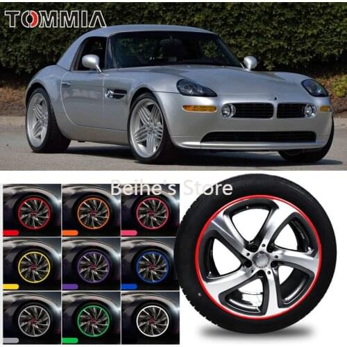 8M Car Wheel Hub Rim Edge Protector Ring Tire Strip Guard Rubber Decals For BMW Z8