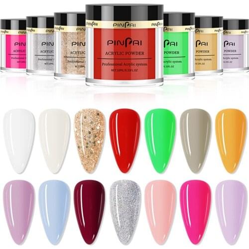 14 Colors 10ml Acrylic Powder Carving Nail Polymer Tip Extension French Pink White Clear Adhesive Rhinestone Nail Art Accesorios