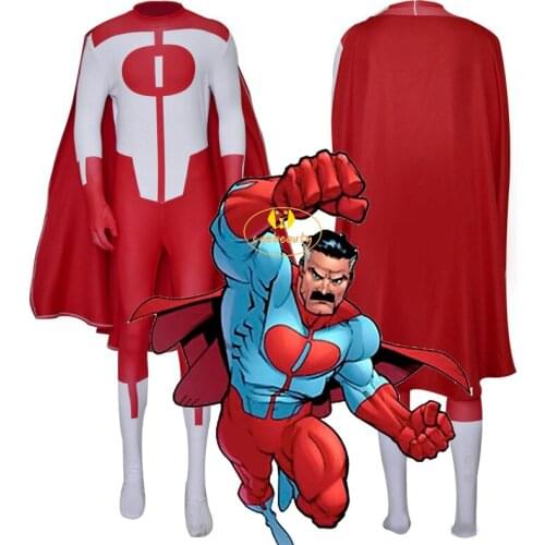 Anime Invincible Nolan Grayson Omni Man Cosplay Men Jumpsuit Bodysuit Halloween Carnival Party Hero Costume Suit Male Zentai