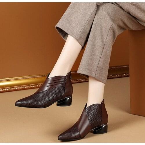 2020 British Style Chelsea Boots,Women Shoes for Autumn/Winter,Naked Boot,Pointed toe,Back Zip,Female Footware,BLACK,BROWN