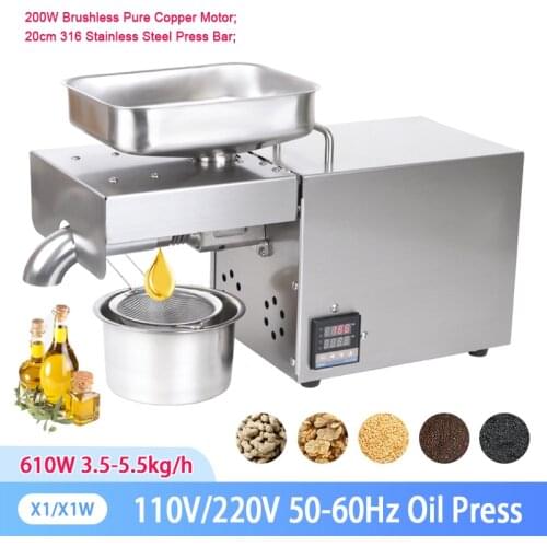 X1W Automatic Oil Press Household FLaxseed Oil Extractor Peanut Oil Press Cold Press Oil Machine 1500W