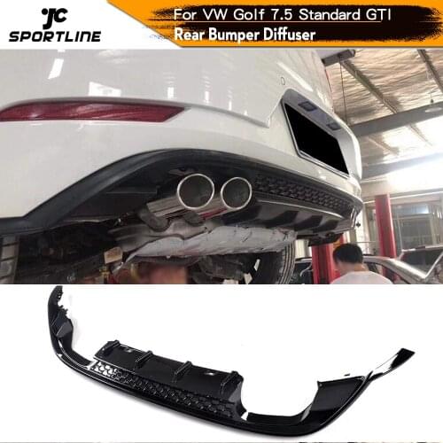 Black PP Rear Bumper Lip Spoiler Diffuser for Volkswagen VW Golf 7 7.5 MK7 Standard And GTI 2017 2018 2019 Four Outlet