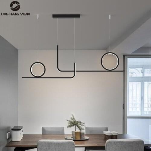 Black Modern Led Pendant Light Lustres 110V 220V Hanging Lamp Pedant Lamp Indoor Home Dining room Kitchen Living room Luminaires