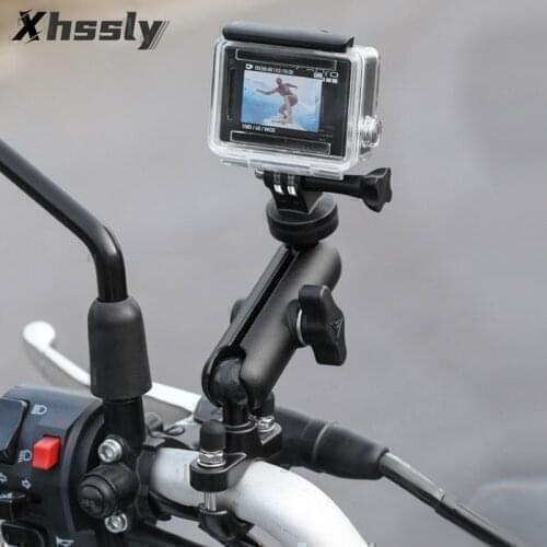 Motorcycle Camera Holder Handlebar Mirror Mount Bracket For HONDA cb 400A c90 cbr 250r SUZUKI rm vstrom YAMAHA xj6 BMW r1100rt