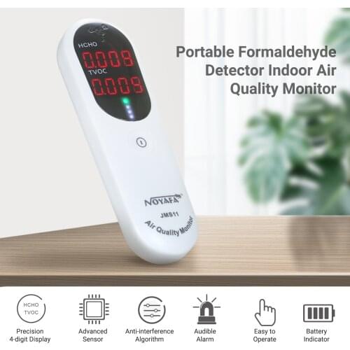 Formaldehyde Detector Indoor Air Quality Monitor HCHO and TVOC Monitor with Audible Alarm LED Indicator for Home HVAC System
