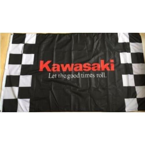Kawasaki Racing Flag 3x5ft 90x150cm Flag For Flag Free Shipping