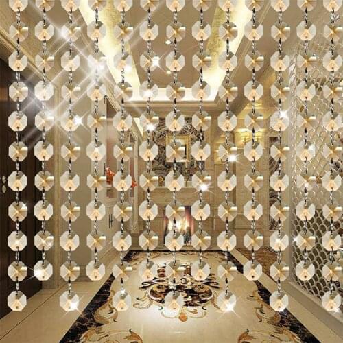 Crystal Garland 0.5/1m Chandelier Crystal Part Crystal Lamp Parts Octagon Crystal Bead Glass Garland Curtain of Beads Home Decor