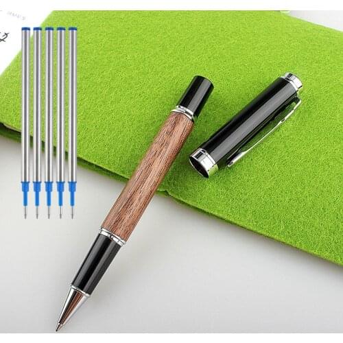 Jinhao Luxury wood caneta rollerball Metal silver Accessories Ball Gel Pen Rollerball Pen Office Stationery Signature Pens