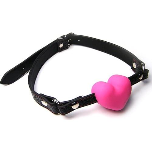 Heart Love Shape Mouth Gag Open Mouth Plug Bdsm Harness Adult Sex Game Flirting Product Mouth Filling Gag Sex Toys for Women Men