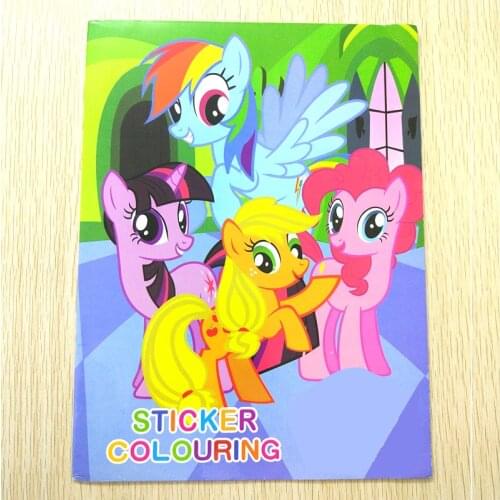 20x27CM 16 Page Pony Coloring Book Sticker Book Children kids Books Adults Coloring Books Painting/Drawing/Art 2 cover patterns